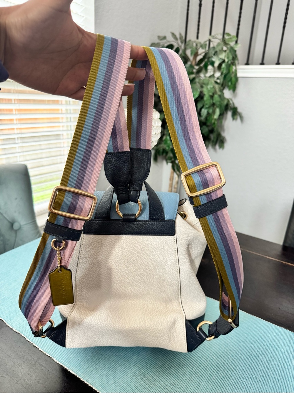 Coach Jes Colorblock Leather Backpack - Picture 10 of 13